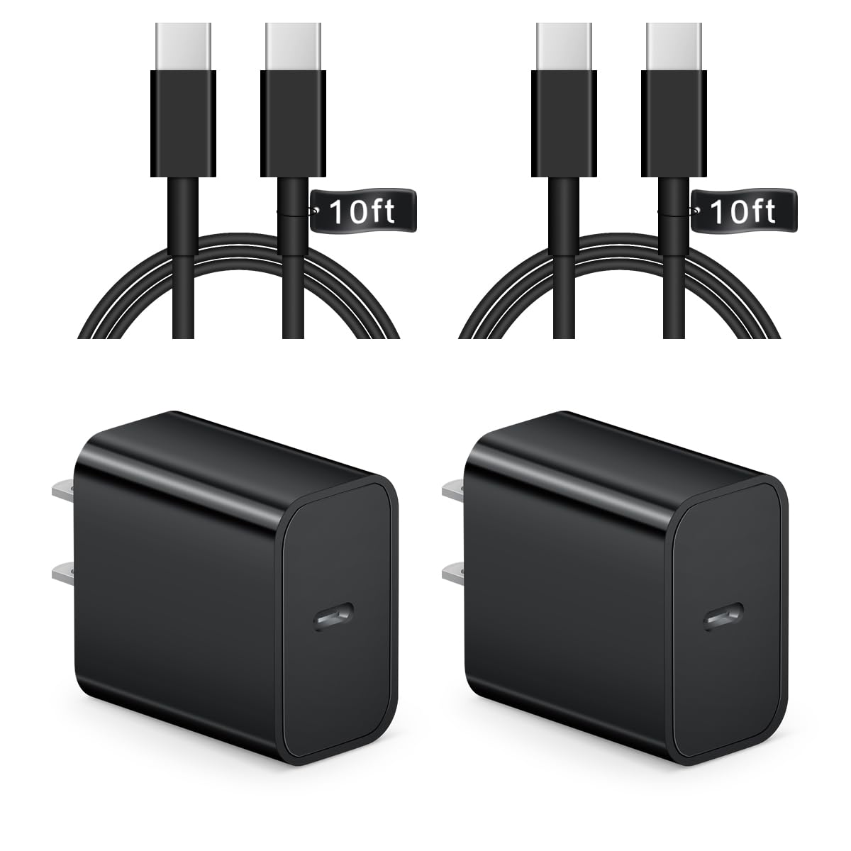 iPhone 17 16 15 Charger Fast Charging 10FT - 20W USB C Charger Block | with 10FT Extra Long Type C to C Cable Compatible with iPhone 17/17 Pro/17 Pro Max/Air/16/16e/15, iPad Pro, iPad Air (White)