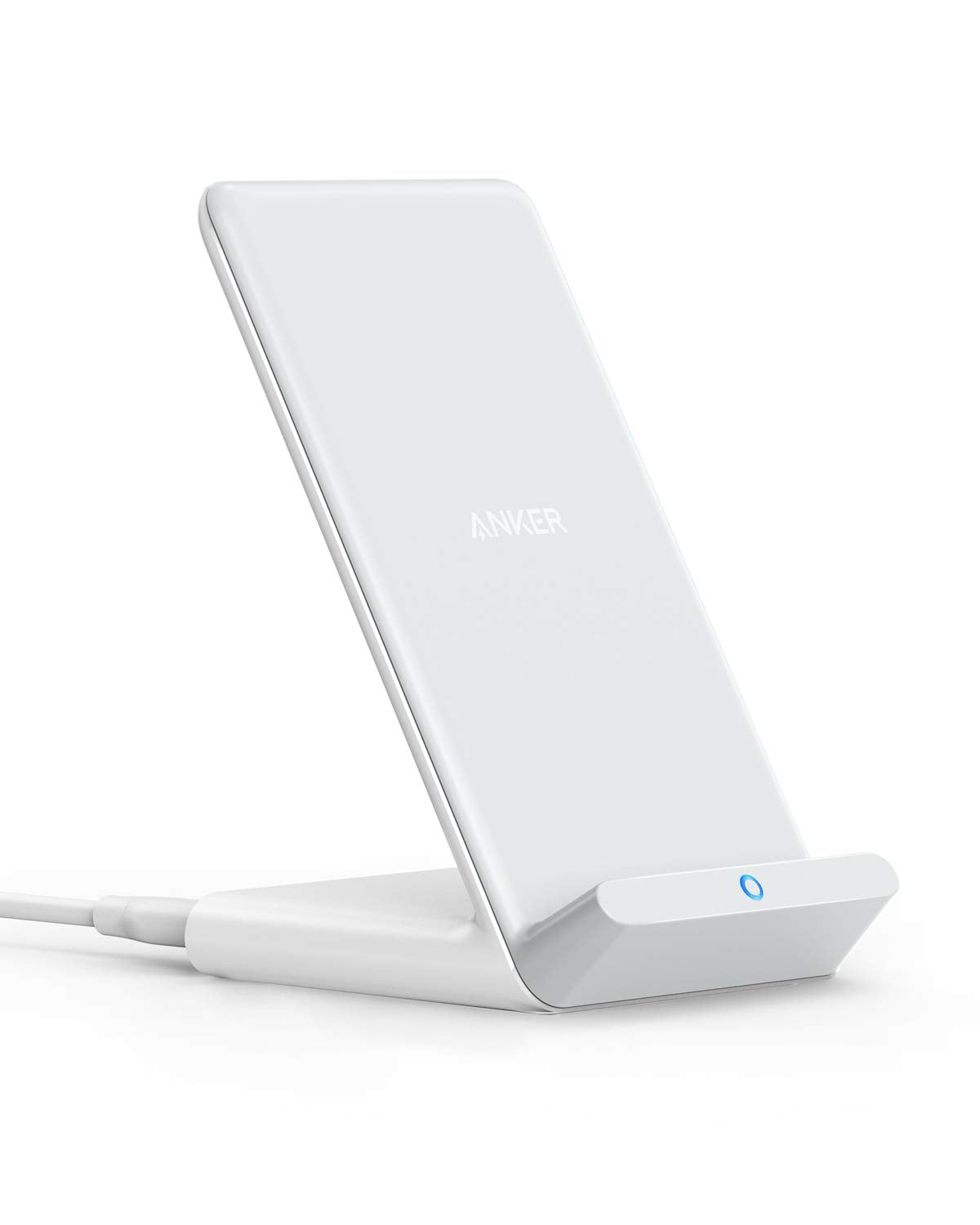 Anker 313 Qi-Certified 10W Max Wireless Charger Stand | Fast Power for iPhone 15 / 14 / 13 / 12 / 11 / X / 8, Galaxy S23 / S22, and More (Micro-USB Cable, Adapter Not Included)