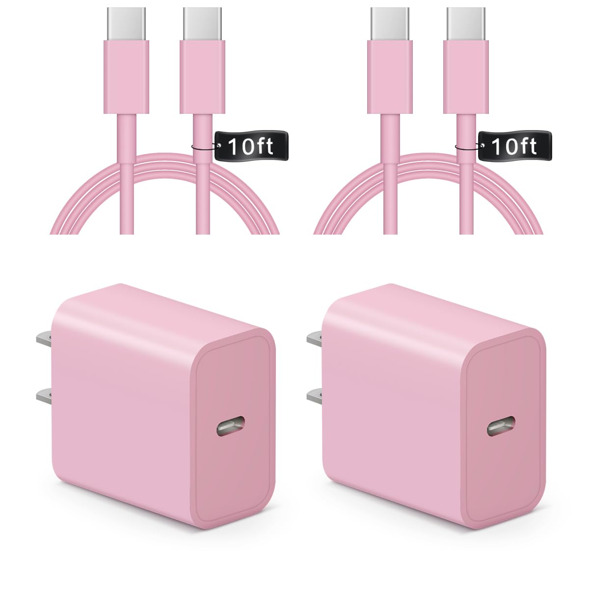 iPhone 17 16 15 Charger Fast Charging 10FT - 20W USB C Charger Block | with 10FT Extra Long Type C to C Cable Compatible with iPhone 17/17 Pro/17 Pro Max/Air/16/16e/15, iPad Pro, iPad Air (White)