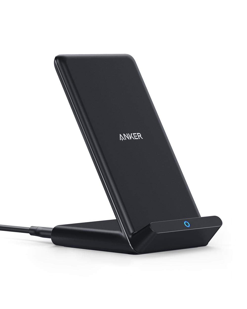 Anker 313 Qi-Certified 10W Max Wireless Charger Stand | Fast Power for iPhone 15 / 14 / 13 / 12 / 11 / X / 8, Galaxy S23 / S22, and More (Micro-USB Cable, Adapter Not Included)