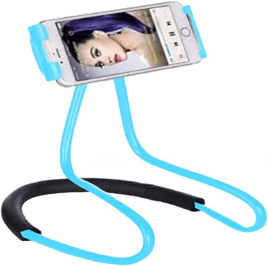 Lazy Bracket - Universal Hanging on Neck Lazy Phone Holder DIY Free Rotating Stand on Table Smart Multiple Functions Mobile Phone Mount Stand(Blue)