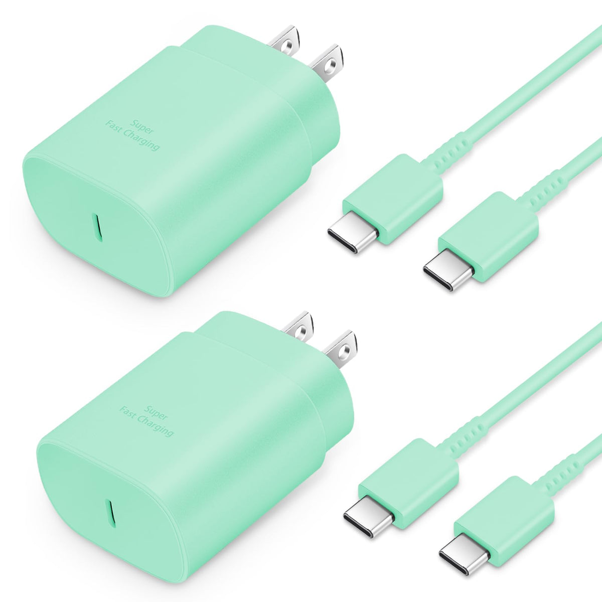 GUUSMART Type C Charger 2-Pack 25W Long 6ft USB C Charger Cable | Type C Charger Fast Charging Block Compatible with Galaxy S26 S25 S24 S23 S22 S21/iPhone 17/16/15 Pro Max/15 Plus-Black