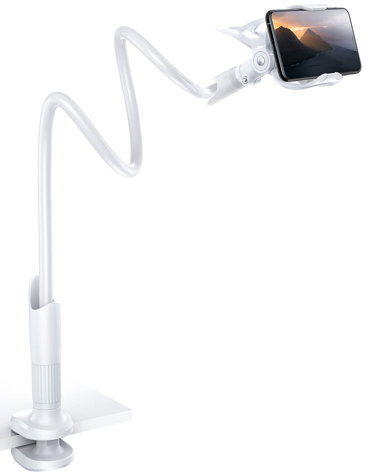 Lamicall Gooseneck Bed Phone Holder 33.4" Full Adjustable Flexible Arm | Fast Install, Full Adjustable, Stable Flexible Long Arm, Bedside Multipurpose Holder for 4-7" Phone, iPhone 17 Pro Max Air