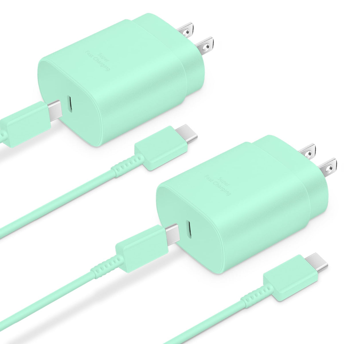 GUUSMART Type C Charger 2-Pack 25W Long 6ft USB C Charger Cable | Type C Charger Fast Charging Block Compatible with Galaxy S26 S25 S24 S23 S22 S21/iPhone 17/16/15 Pro Max/15 Plus-Black