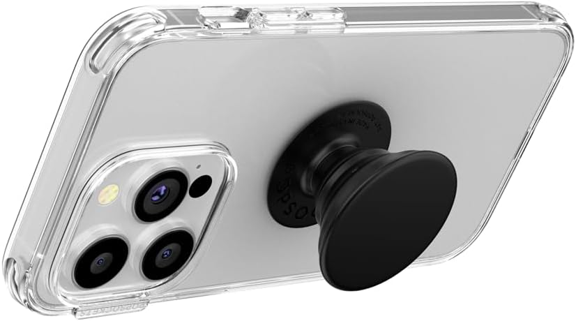 PopSockets Adhesive Phone Grip, Holder- Black | Secure Comfortable Hold, Anti-Drop, Kickstand, Black, iPad, Removable, Popper