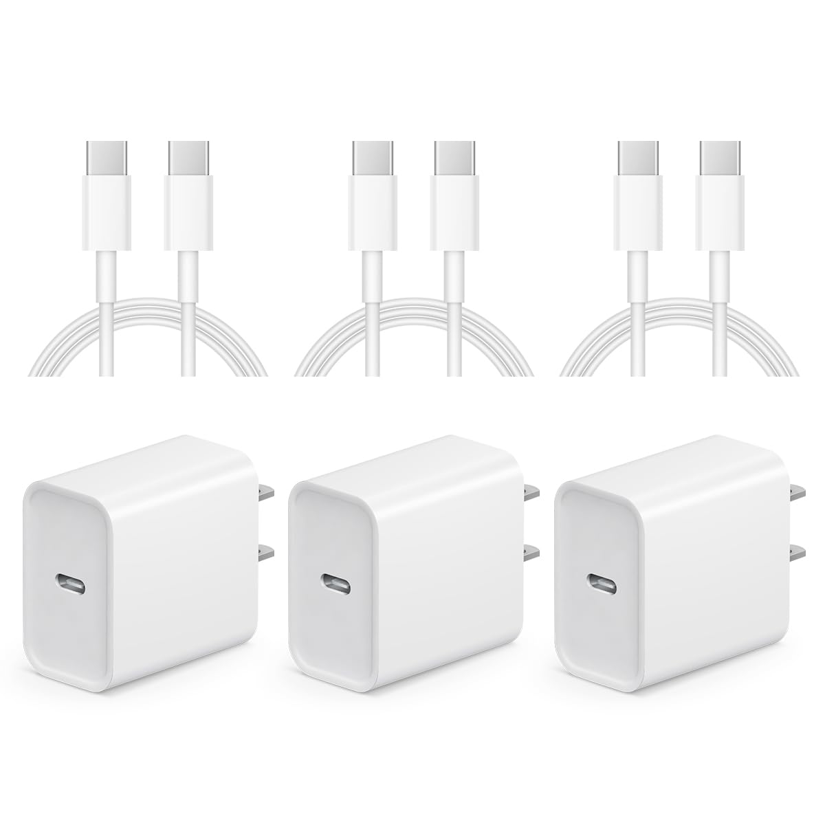 iPhone 17 16 15 Charger Fast Charging 10FT - 20W USB C Charger Block | with 10FT Extra Long Type C to C Cable Compatible with iPhone 17/17 Pro/17 Pro Max/Air/16/16e/15, iPad Pro, iPad Air (White)