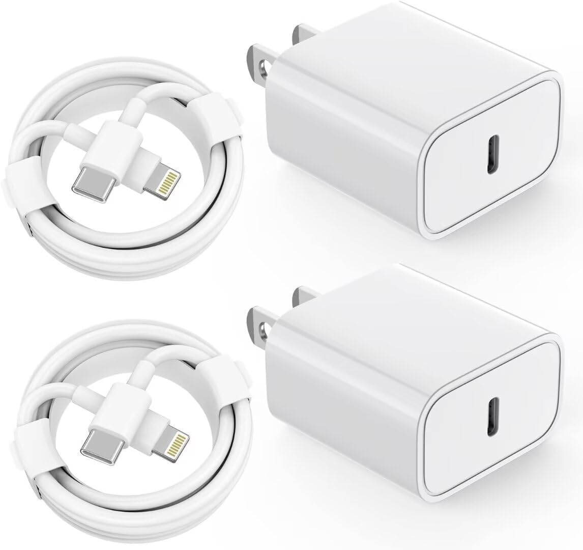 iPhone 17/16/15 Charger, USB C Charger, 2Pack 20W Type C Fast Wall Charge Power Adapter,6FT 60W USB-C to C Cable for iPhone Air/17Pro Max/15/16 Pro Max,iPad Pro 12.9/11 inch,iPad Air 5/4th,AirPods Pro