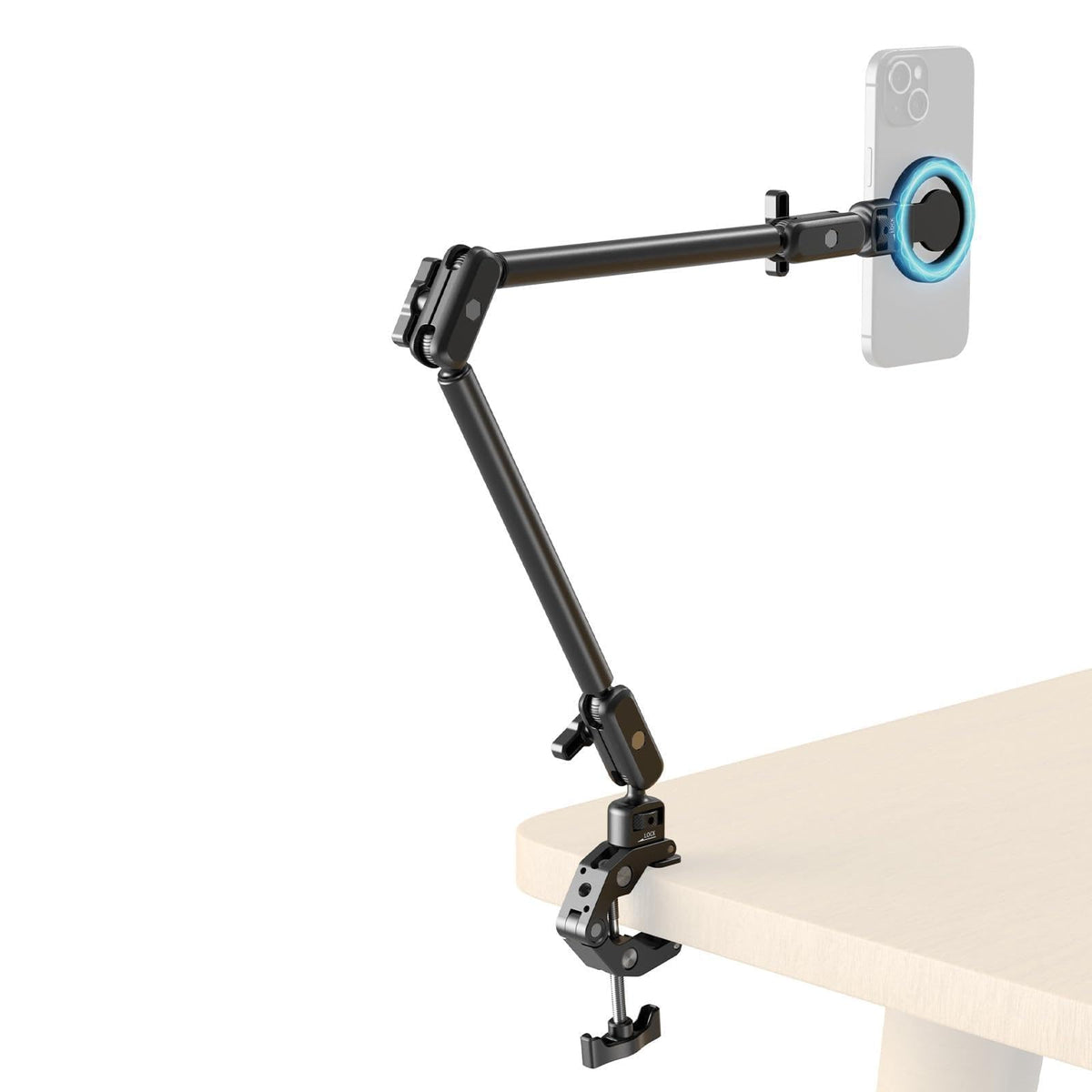 SMALLRIG 22" Magic Arm Clamp, Overhead Phone Mount Holder Stand, Flexible Desk Camera Mount, Articulating Friction Boom Arm, for POV Shot, Filming, Light, Webcam, Action Camera