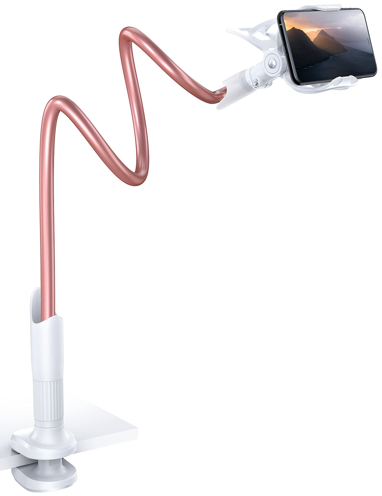 Lamicall Gooseneck Bed Phone Holder 33.4" Full Adjustable Flexible Arm | Fast Install, Full Adjustable, Stable Flexible Long Arm, Bedside Multipurpose Holder for 4-7" Phone, iPhone 17 Pro Max Air