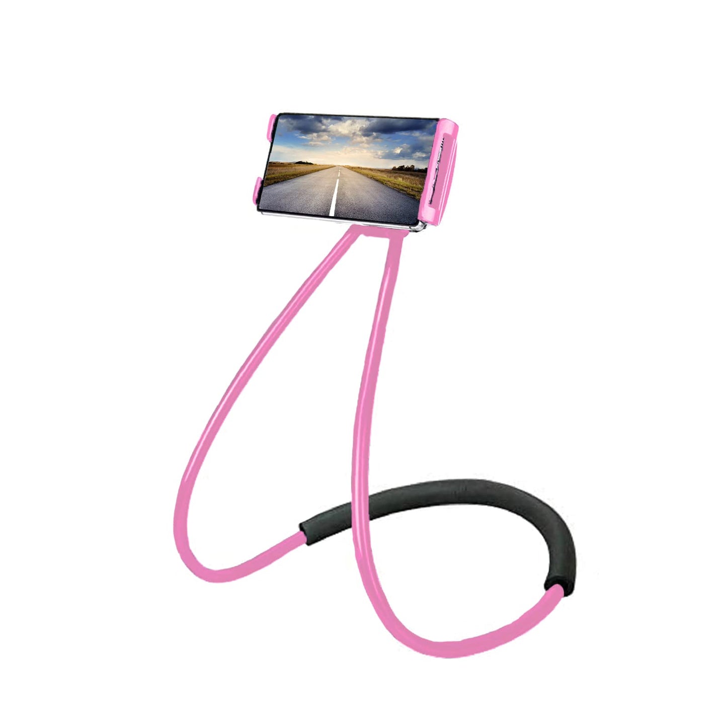 Chapter Seven Universal Smart Mobile Phone Stand,Hanging on Neck Cell Phone Mount Holder, Flexible Lazy Bracket DIY Free Rotating for Multiple Functions (Black)