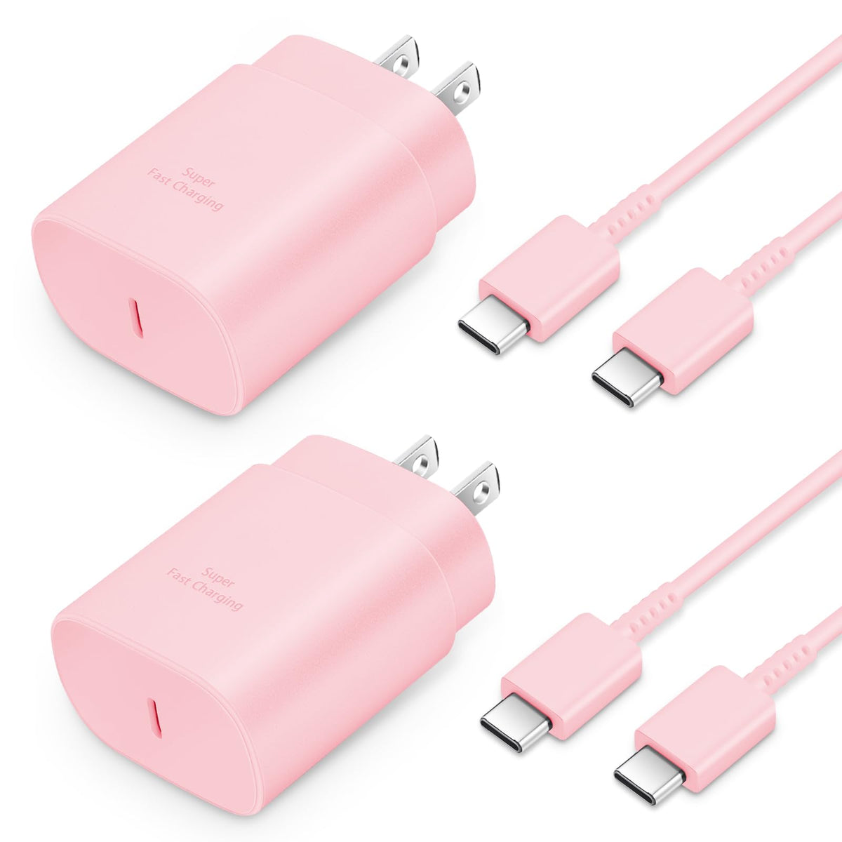 GUUSMART Type C Charger 2-Pack 25W Long 6ft USB C Charger Cable | Type C Charger Fast Charging Block Compatible with Galaxy S26 S25 S24 S23 S22 S21/iPhone 17/16/15 Pro Max/15 Plus-Black