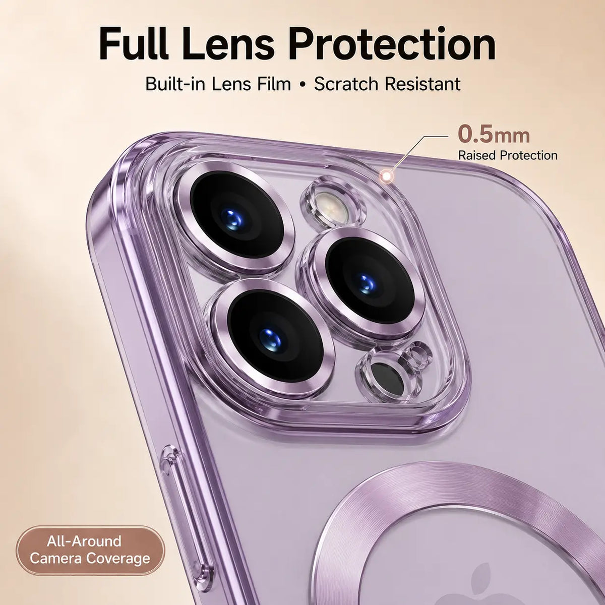 Plating Soft TPU Full Lens Protect Case for iPhone 17Air 17 16 15 14 13 12 11 Pro Max Plus Magsafe Compatible Clear Cover Shockproof Cellphone Protector Black