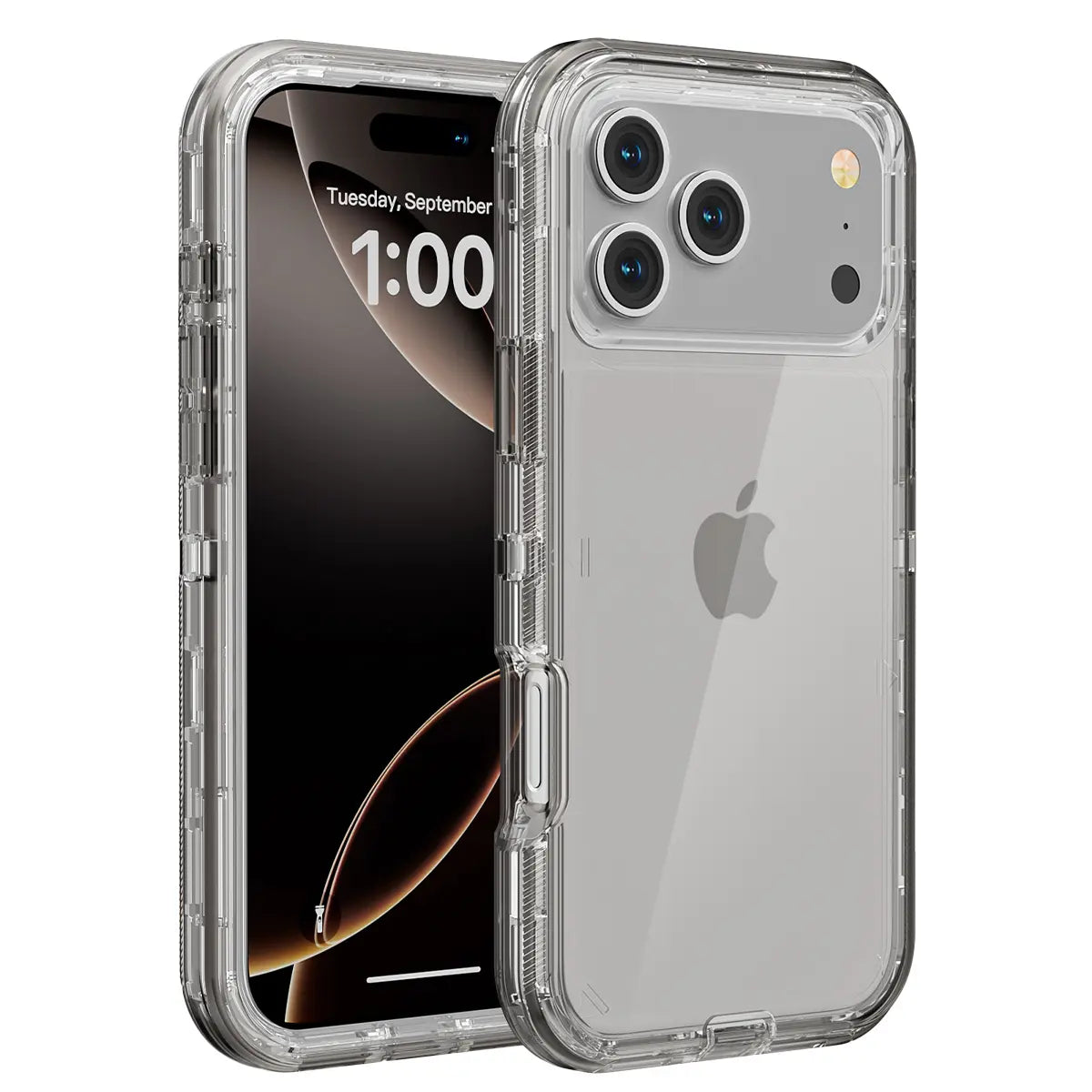 Clear Rugged Case for iPhone 17 Pro Max 17 Air 11 12 13 14 15 16 Pro Max 3-Layer Military Grade Drop Protection Transparent Heavy Duty Shockproof Anti-Fall Case Durable Cover