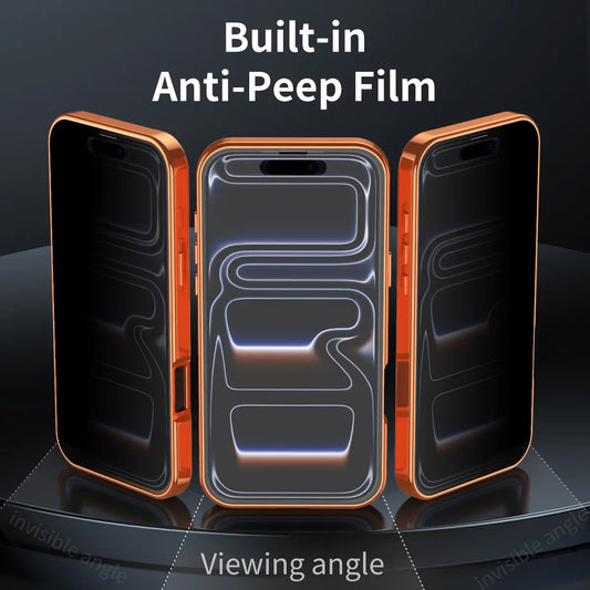 Aesthetic Magnetic Smartphone Casing - Anti-Peeping, Shockproof, Leakproof Stand, Anti-Fingerprint Protective Cover with Screen Protection for European Customized Devices, Compatible with iPhone 17 Pro Original Back Panel, iPhone 16/15/14/13