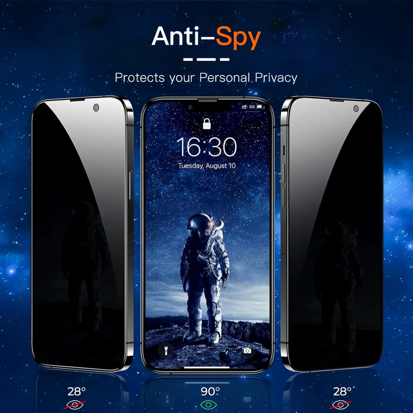 [8in1] 5-Piece Privacy Screen Protector for iPhone 17 Pro Max 16 15 14 13 Pro Max Plus 16E 17 Air with 3-piece Camera Lens Protector Set Anti Spy Tempered Glass Film 9H Hardness Case Friendly Cover