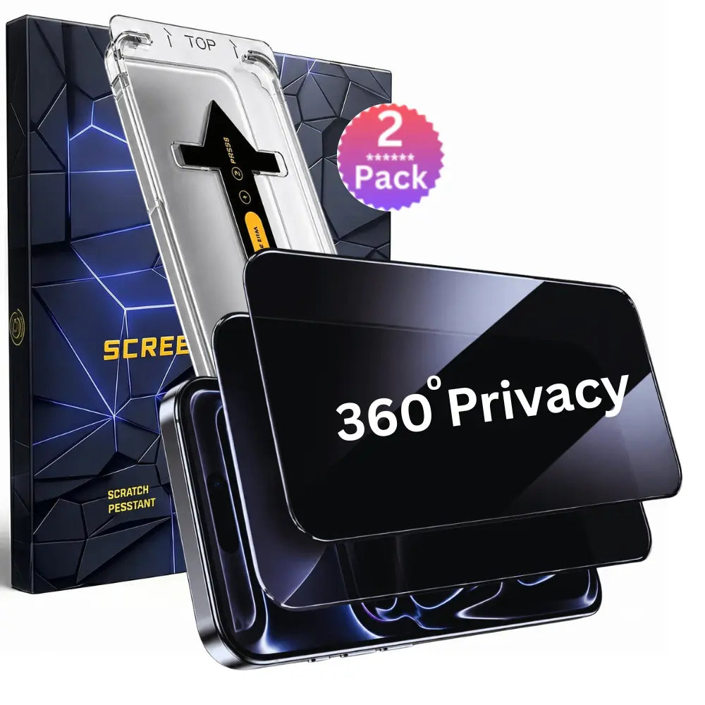 2 Pack Multi-Model Privacy Tempered Glass Screen Protector for iPhone 17/16/15/14/13/12/11 - 9H Hardness, Shockproof, Impact-Absorbing Anti-Spy, 4 Side 360° Privacy, HD, Tempered Glass Feels Smooth Yet Tough Mobile Phone Accessory Cover