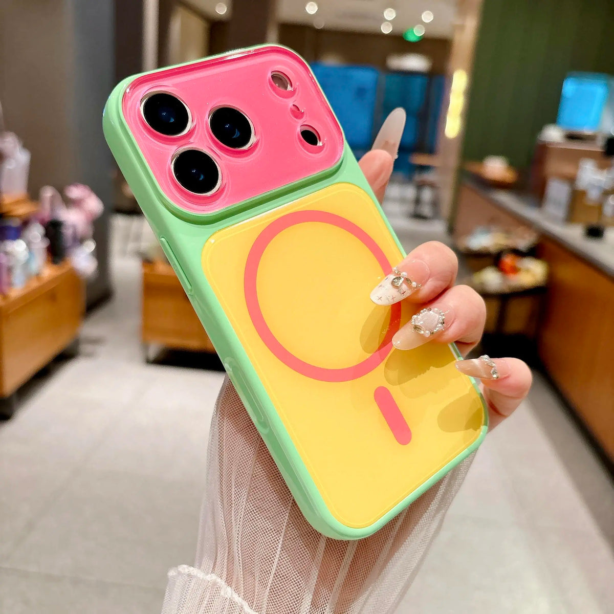 #SummerFinds dopamine Contrast color newly upgraded with magnetic suction Suitable for iPhone 17 16 15 14 Pro Max Magnetic phone case Contrast color full lens protection Compatible with iPhone 17 Pro Max Magnetic phone case No paint peeling, anti-fall an
