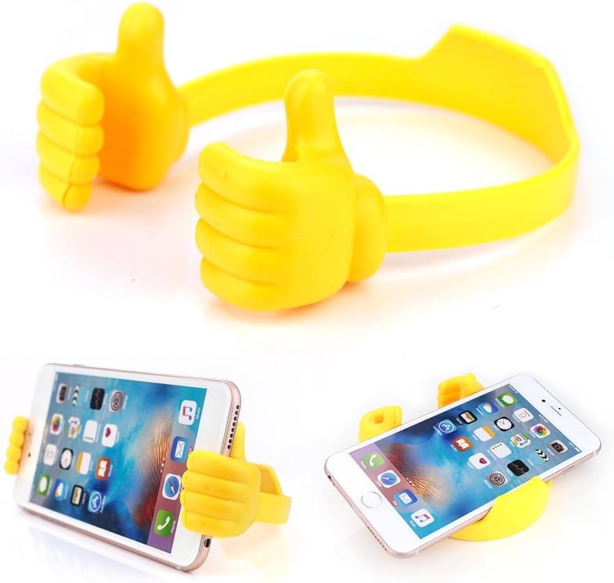 BUTEFO Thumbs up Cell Phone Holder Adjustable Silicone Tablet Stand Portable Desktop OK Stands Compatible for iPhone iPad Samsung Motorcycle Google TCL (Multi Colors, 8)