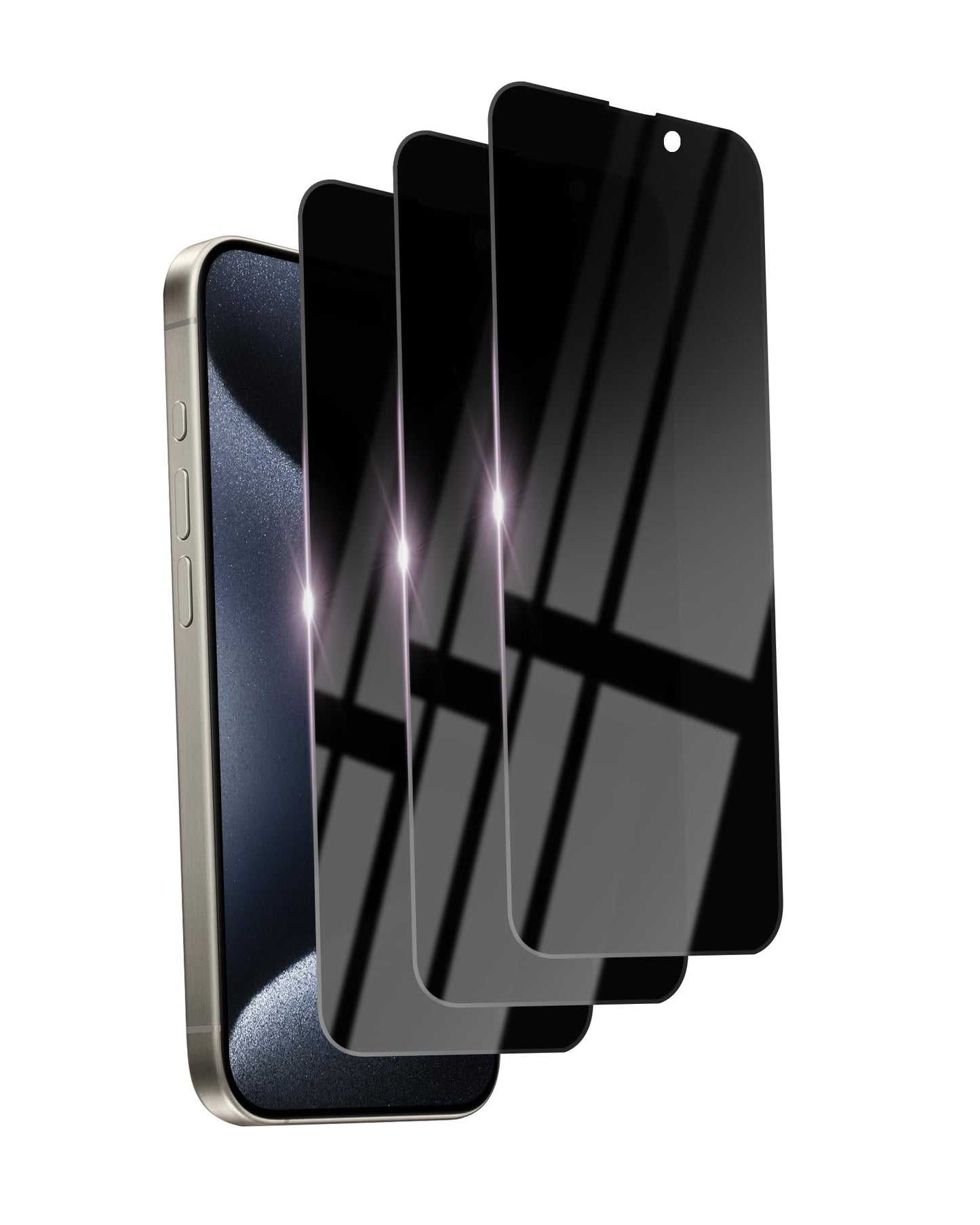 2 Pack Privacy Screen Protector for iPhone 14/13 Pro/13 Tempered Glass 6.1inch Private Saver Purple Anti-Spy Anti-Blue Light Anti-Scratch Full Coverage