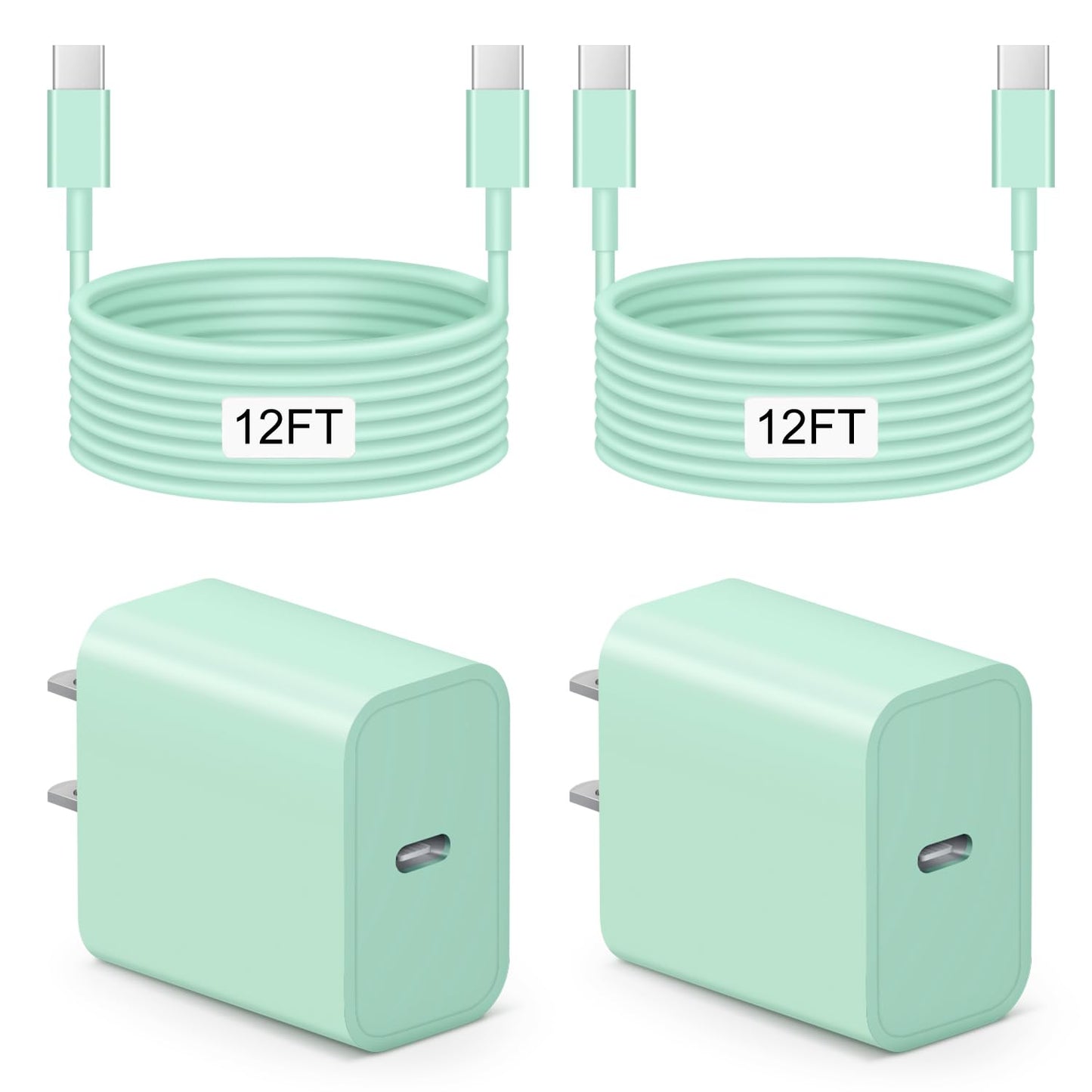 iPhone 17 16 15 Charger Fast Charging 10FT - 20W USB C Charger Block | with 10FT Extra Long Type C to C Cable Compatible with iPhone 17/17 Pro/17 Pro Max/Air/16/16e/15, iPad Pro, iPad Air (White)
