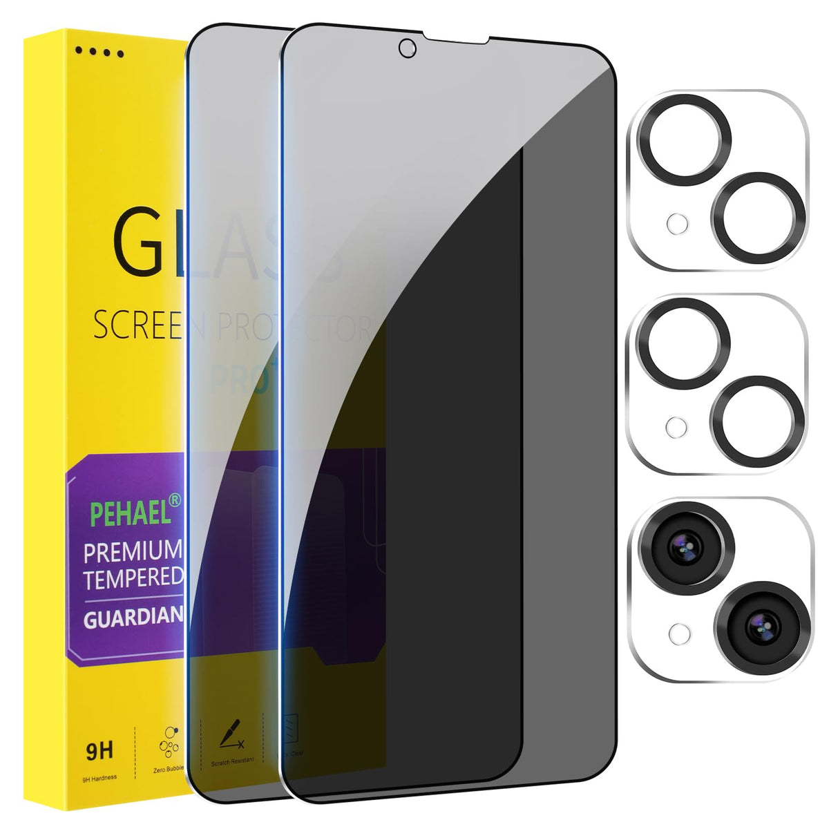 PEHAEL for iPhone 17e/16e/14/13/13 Pro Privacy Screen Protector | 3 Pack, Installation kits, Anti-Spy Private, Anti-Scratch, 9H Tempered Glass, Case Friendly, [6.1 inch]
