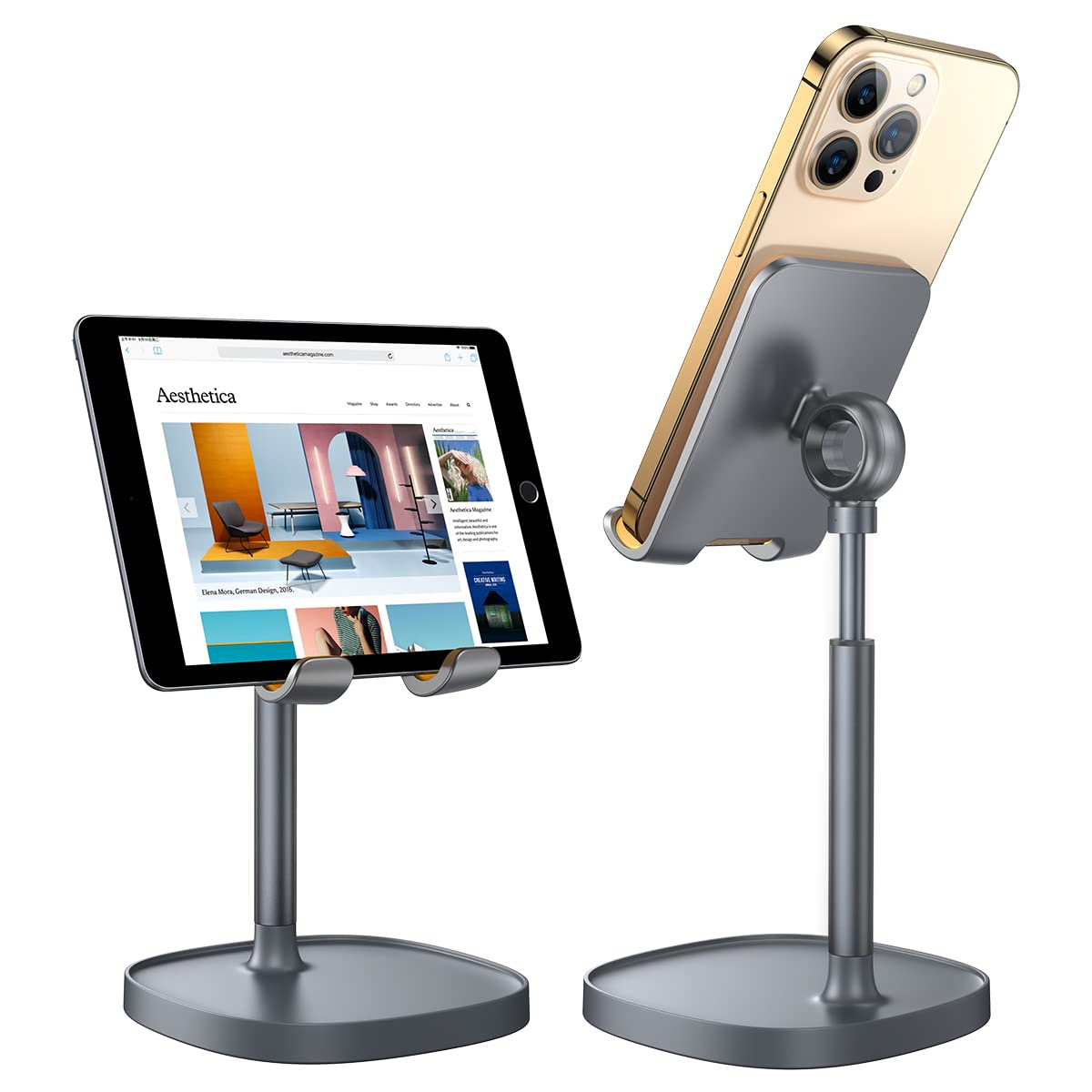LISEN Cell Phone Stand Phone Holder for Desk, Gaming for Nintendo Switch | Office Desk Accessories for Women, iPhone Stand, Gadgets for Men Gifts, Office Decor, OtterBox Case, Switch, iPad, 4-10 in