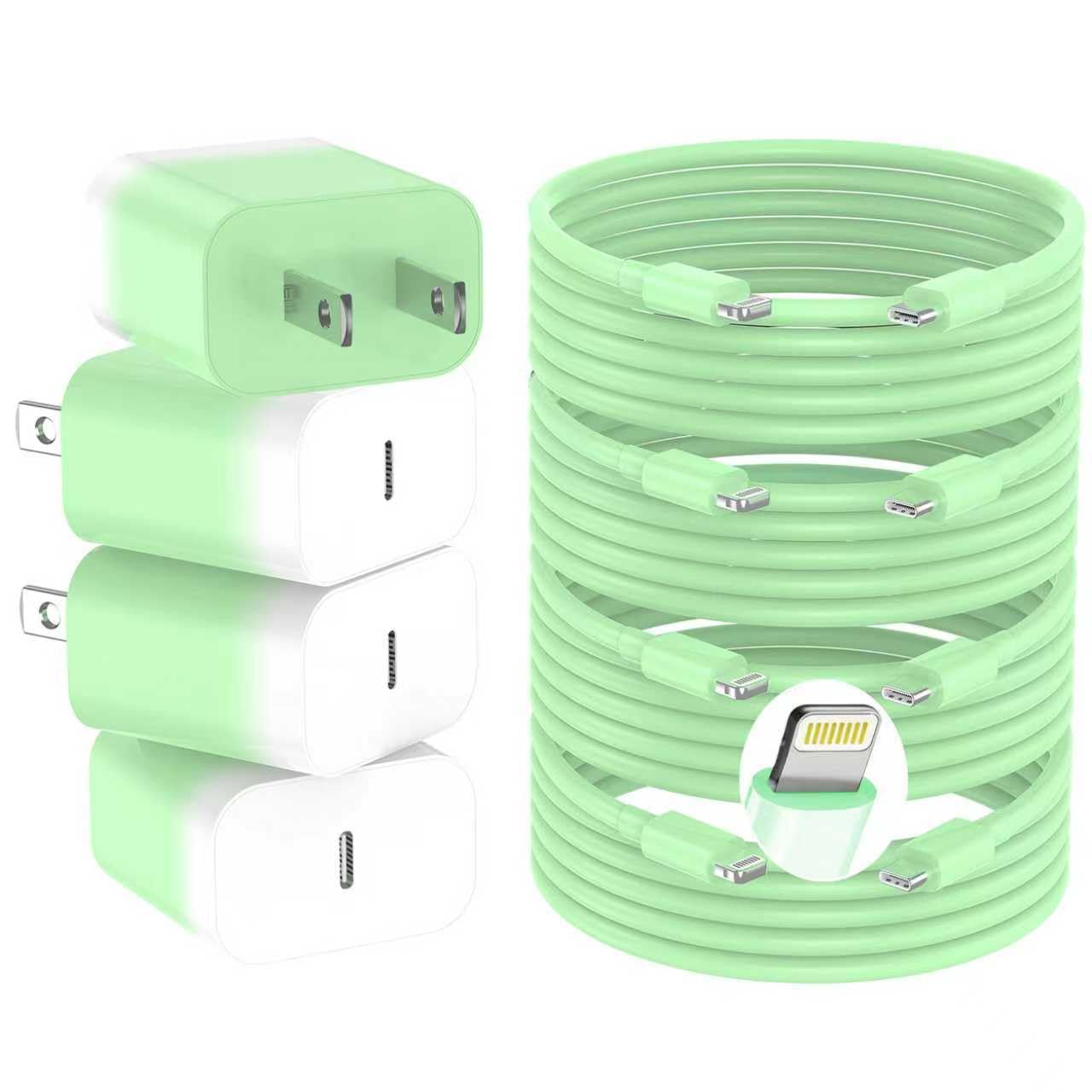 GREPHONE iPhone Charger Fast Charging,20W PD USB C Wall Charger 4 Pack with 6FT Fast Charging Cable - Fast Charger for iPhone 14/14 Pro Max/13/13 Pro/12/12 Pro/11/11 Pro/XS, iPad