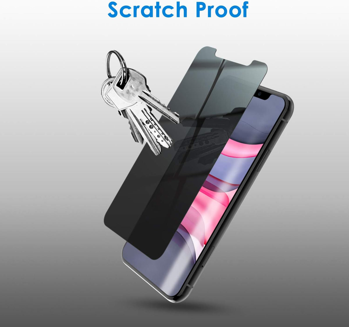 JETech Privacy Screen Protector for iPhone 11/XR, 2-Pack | Anti-Spy Privacy Protection, Tempered Glass, Face ID Compatible