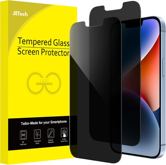 JETech Privacy Screen Protector for iPhone 14 Plus, 2-Pack | Anti-Spy Privacy Protection, Tempered Glass, Face ID Compatible