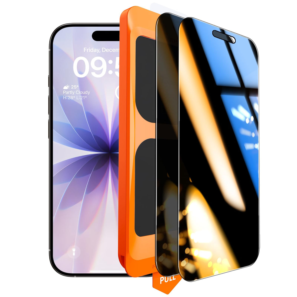 TOCOL for iPhone 16 Pro Max Privacy Screen Protector | Easy Installation, 25° Anti Spy, Data Protection, 9H+ Tempered Glass, 8FT Military Grade Shatterproof, Anti-Scratch, 2 Pack