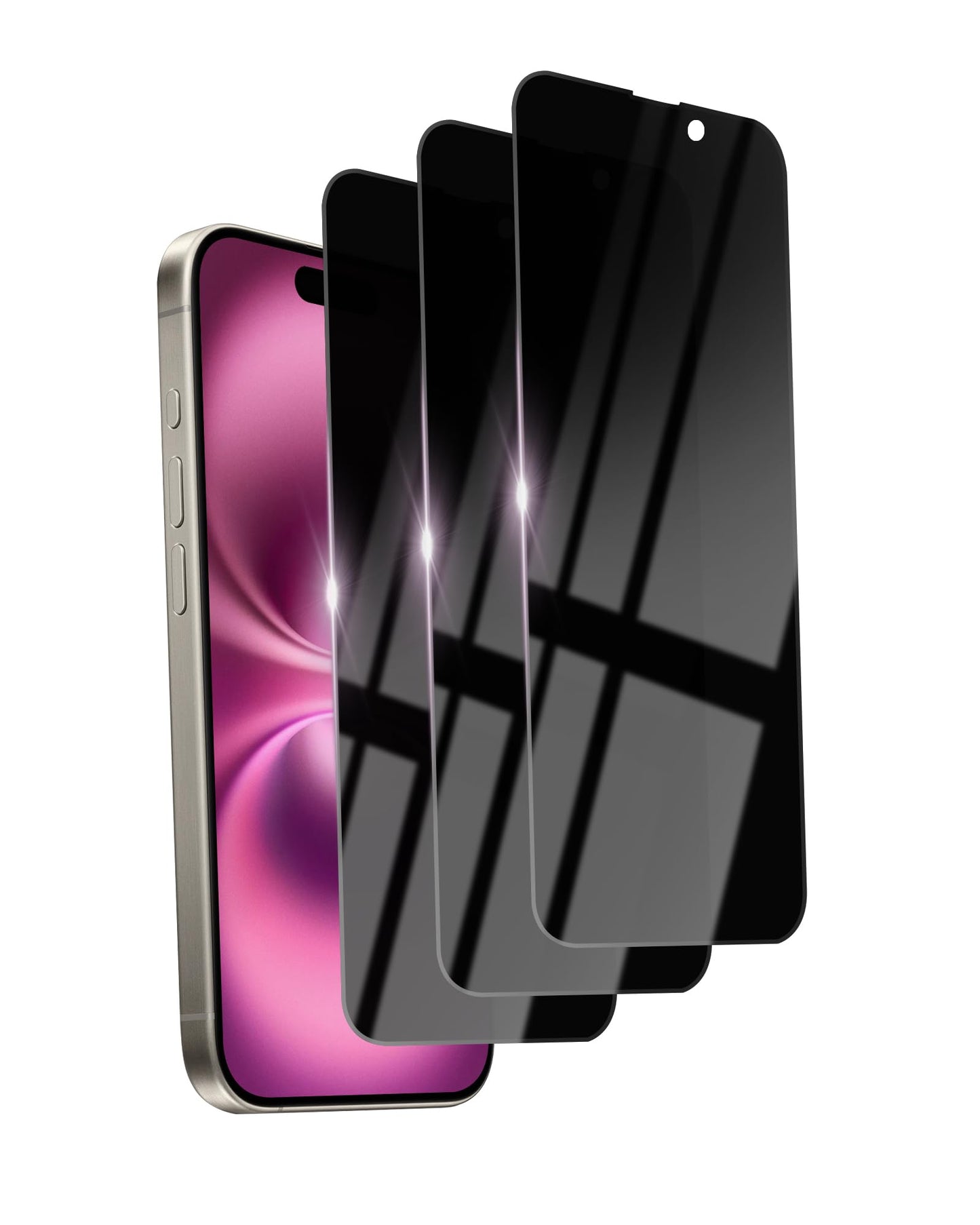2 Pack Privacy Screen Protector for iPhone 14/13 Pro/13 Tempered Glass 6.1inch Private Saver Purple Anti-Spy Anti-Blue Light Anti-Scratch Full Coverage
