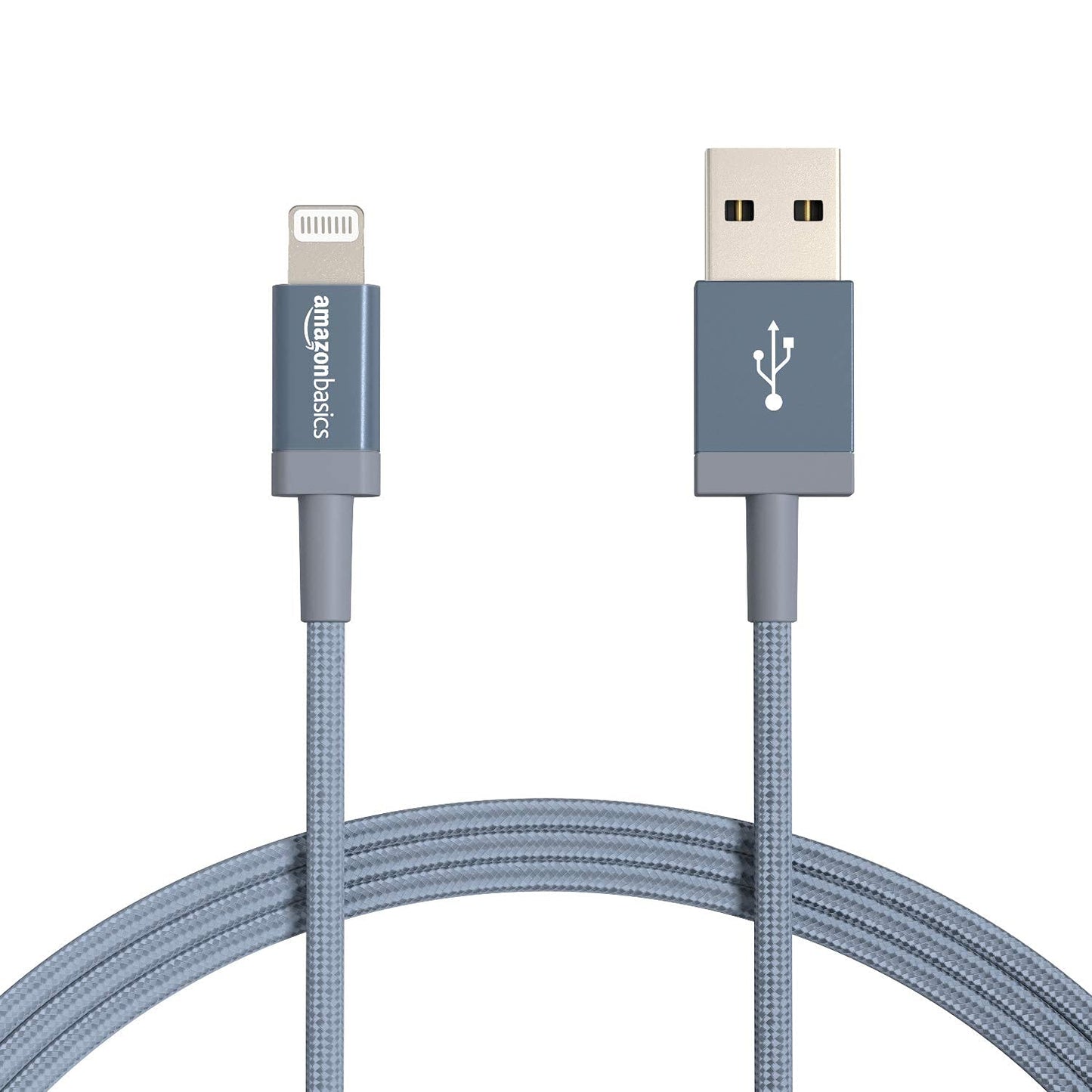 Amazon Basics USB-A to Lightning Cable, Apple MFi Certified, Nylon Braided Cord, Fast Charger for iPhone 14 13 12 11 X Xs Pro, Pro Max, Plus, iPad, 6 Foot, Dark Gray