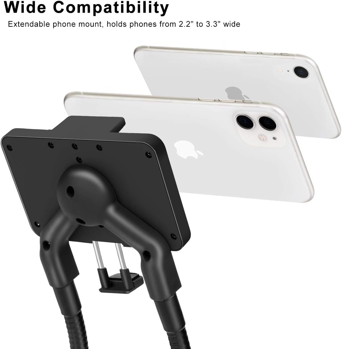 Cell Phone Holder, Universal Mobile Phone Stand, Lazy Bracket, DIY Flexible Mount Stand with Multiple Function (Black)