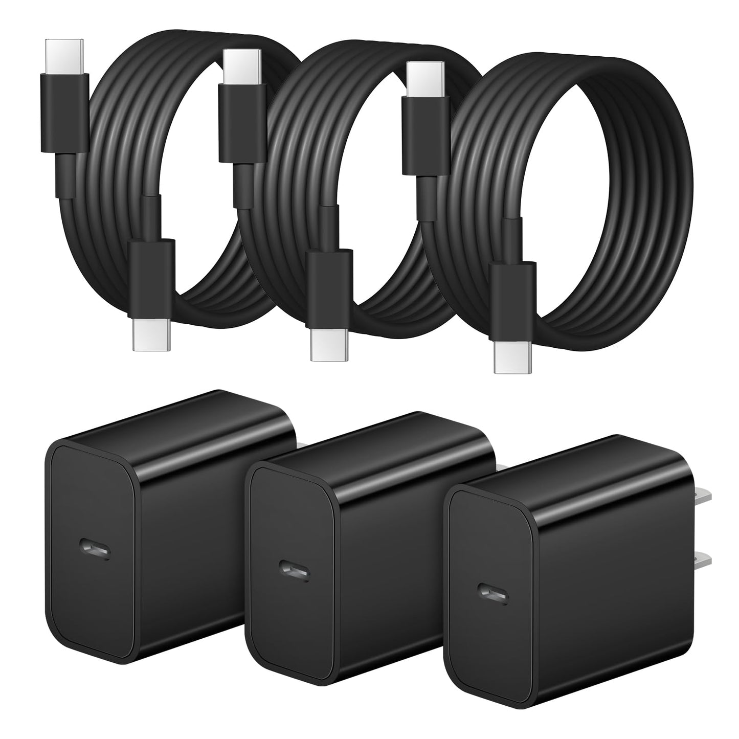iPhone 17 16 15 Charger Fast Charging 3+3Pack 20W USB C Wall Charger with 6FT Fast Charging Cable Compatible with iPhone 17/17 Air/17 Pro/17 Pro Max/iPhone 16/15 Series, iPad Pro/AirPods