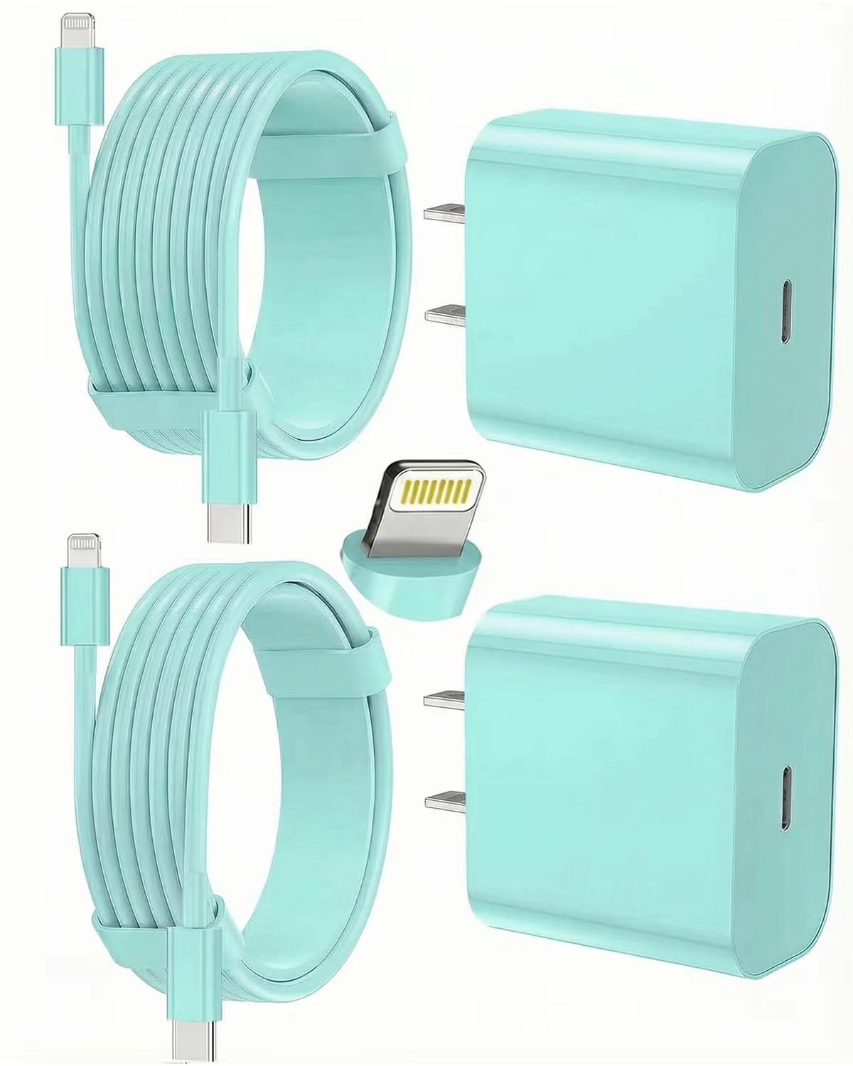 iPhone Charger Fast Charging, USB C Charger Block, 6FT/10FT Lightning Cable | For Apple iPhone 14/13/12/11 Series, 2-Pack 6FT/10FT Long USB C to Lightning Cables, AirPods with Lightning Charging Case