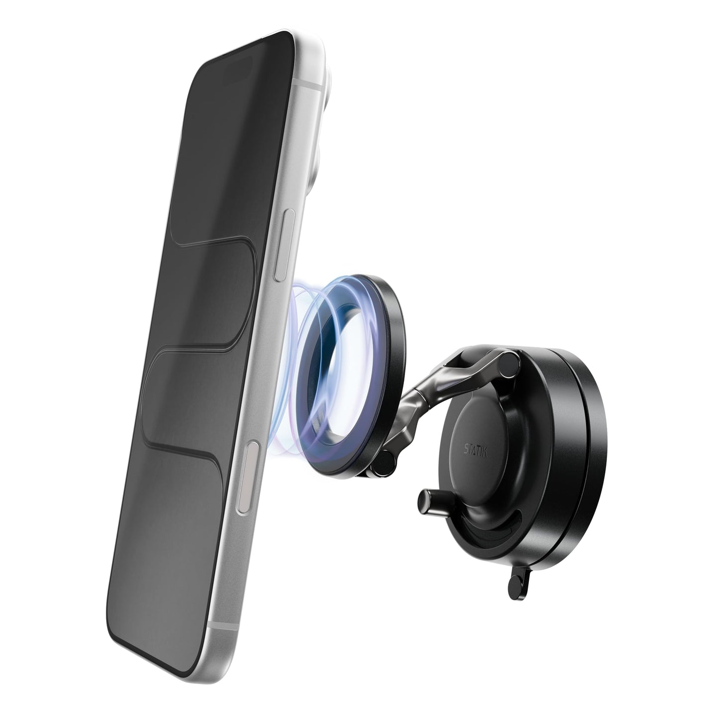 Statik HyperMount (Gen 3) Magnetic Phone Holder, for iPhone and Android | Upgraded Magnet Strength, Nano-suction Adhesive Gel, 360° Rotation, Compatible with MagSafe, Metal Rings for Android