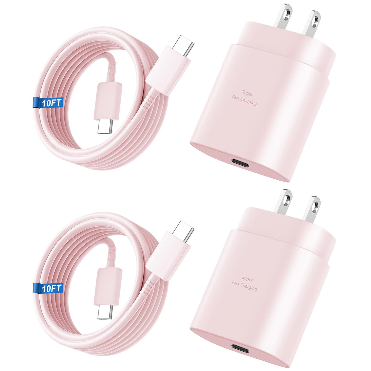 Super Fast Charger Type C, 25W USB C Wall Charger Fast Charging for Samsung Galaxy S26 Ultra/S26/S26+/S25 Ultra/S25/24 Ultra/S24/S23 Ultra/S22 Ultra with 10FT Long Android Type C Charger Cable 2Pack