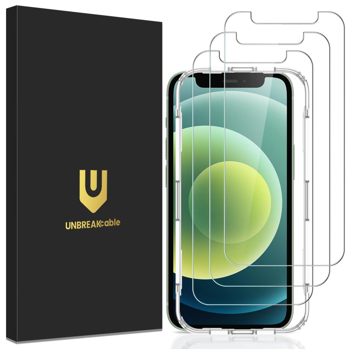 UNBREAKcable 3-Pack Screen Protector for iPhone 17 Tempered Glass | Shatterproof, Easy Install, 9H Hardness, 99.99% HD Clear, Bubble-Free, Anti-Fingerprint, Scratch Resistant, Case Friendly