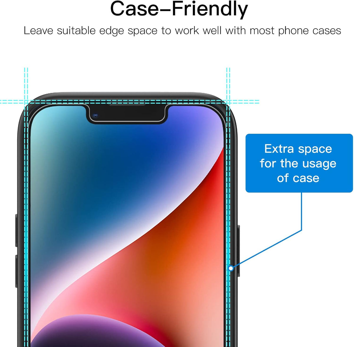 JETech Privacy Screen Protector for iPhone 14 Plus, 2-Pack | Anti-Spy Privacy Protection, Tempered Glass, Face ID Compatible