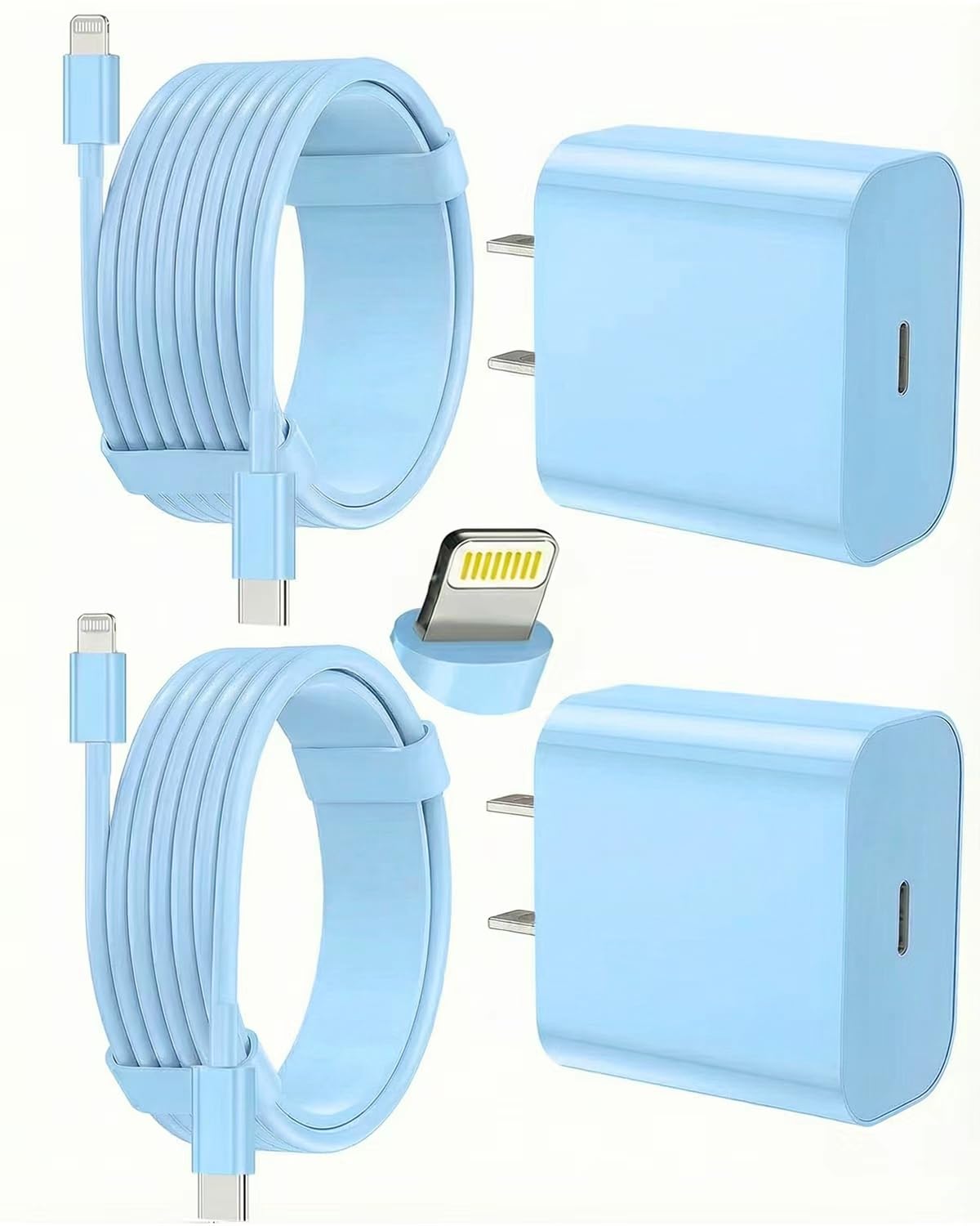 iPhone Charger Fast Charging, USB C Charger Block, 6FT/10FT Lightning Cable | For Apple iPhone 14/13/12/11 Series, 2-Pack 6FT/10FT Long USB C to Lightning Cables, AirPods with Lightning Charging Case