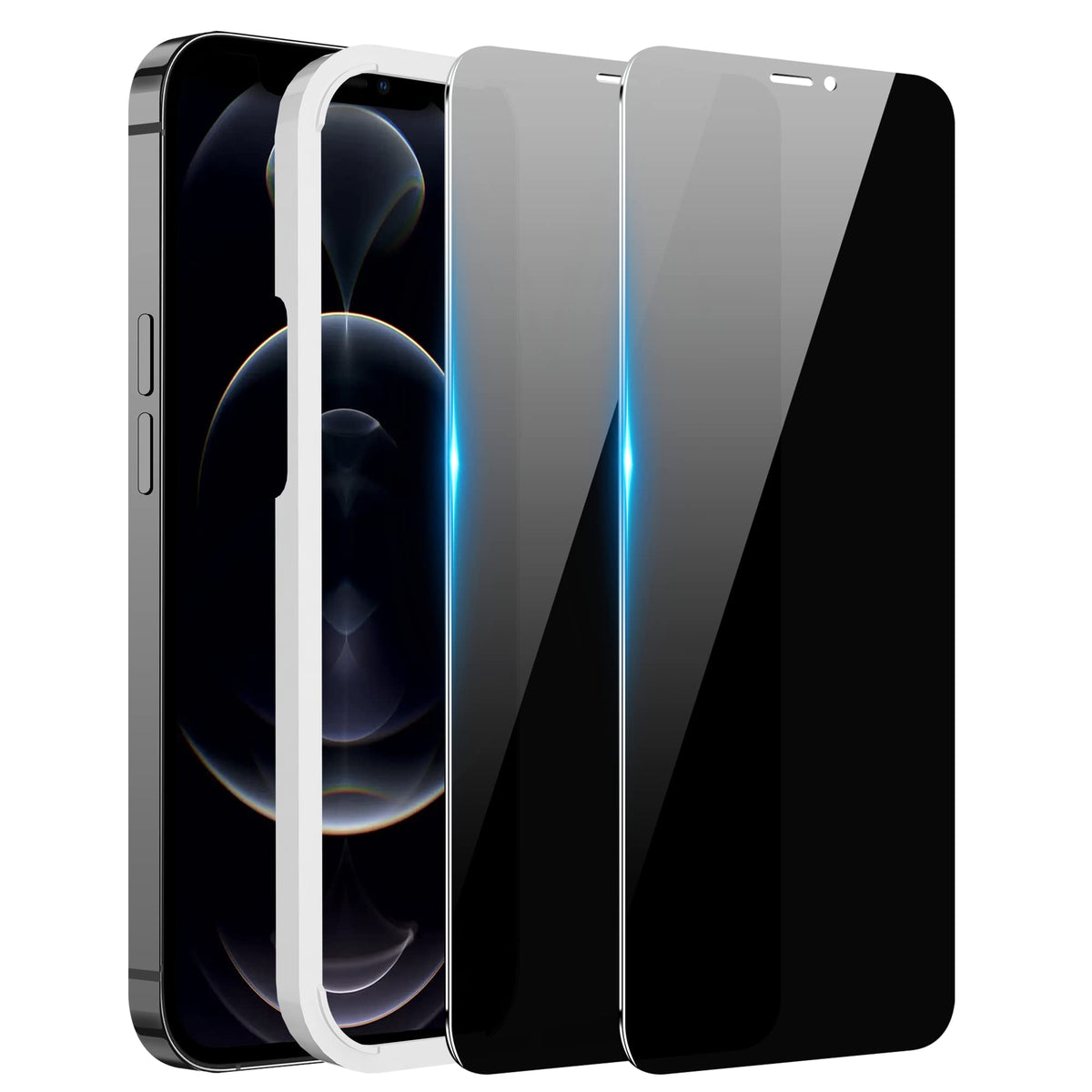 WHPXJY 2 Pack Privacy Screen Protector for iPhone 12/12 Pro 6.1 inch, Anti-Spy Screen Protector Tempered Glass Film Shatterproof/Anti-Scratch/Touch Sensitive/No Air Bubbles/Easy to Install