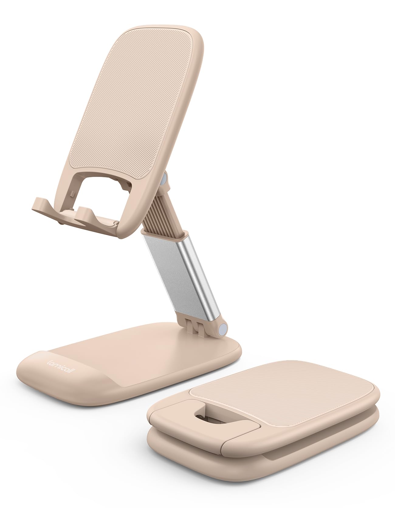 Lamicall Cell Phone Stand for Desk, Height Angle Adjustable Phone Holder | Foldable, Portable, for iPhone 17 16 15 14 13 12 11 Pro Max Plus Air Galaxy S25, Office Gift, Telephone Accessories, Black