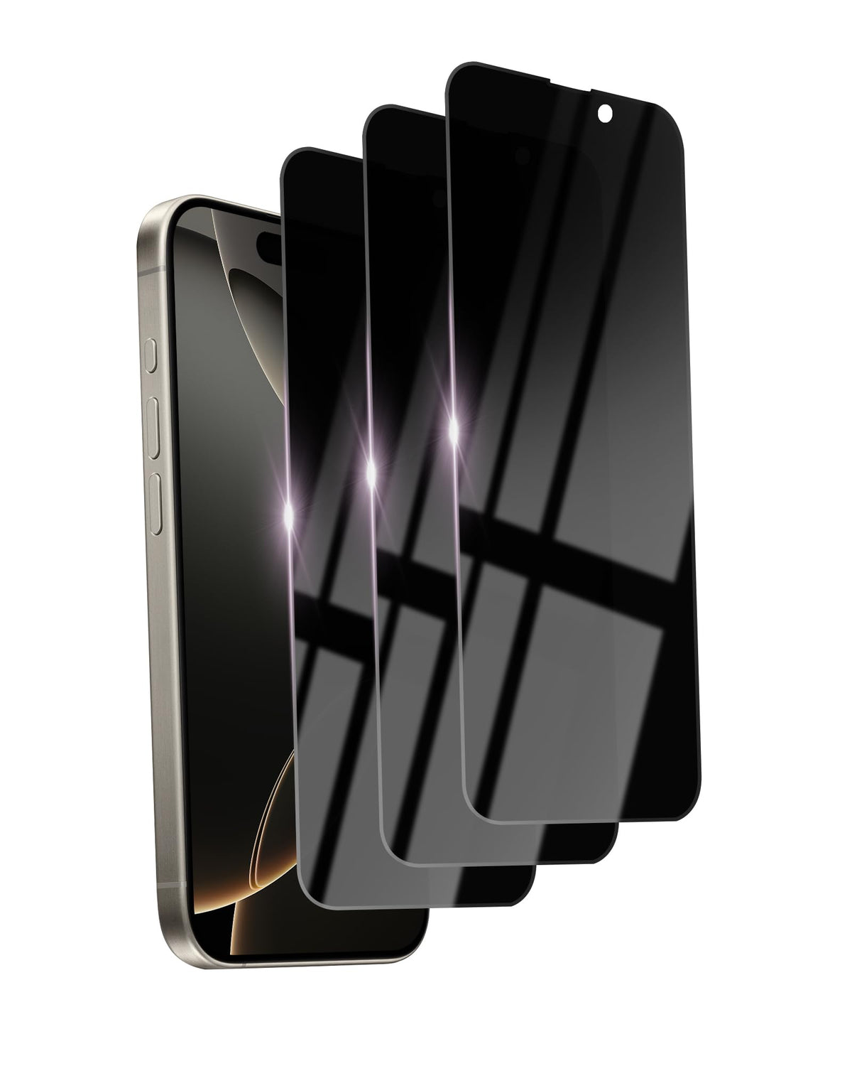 2 Pack Privacy Screen Protector for iPhone 14/13 Pro/13 Tempered Glass 6.1inch Private Saver Purple Anti-Spy Anti-Blue Light Anti-Scratch Full Coverage