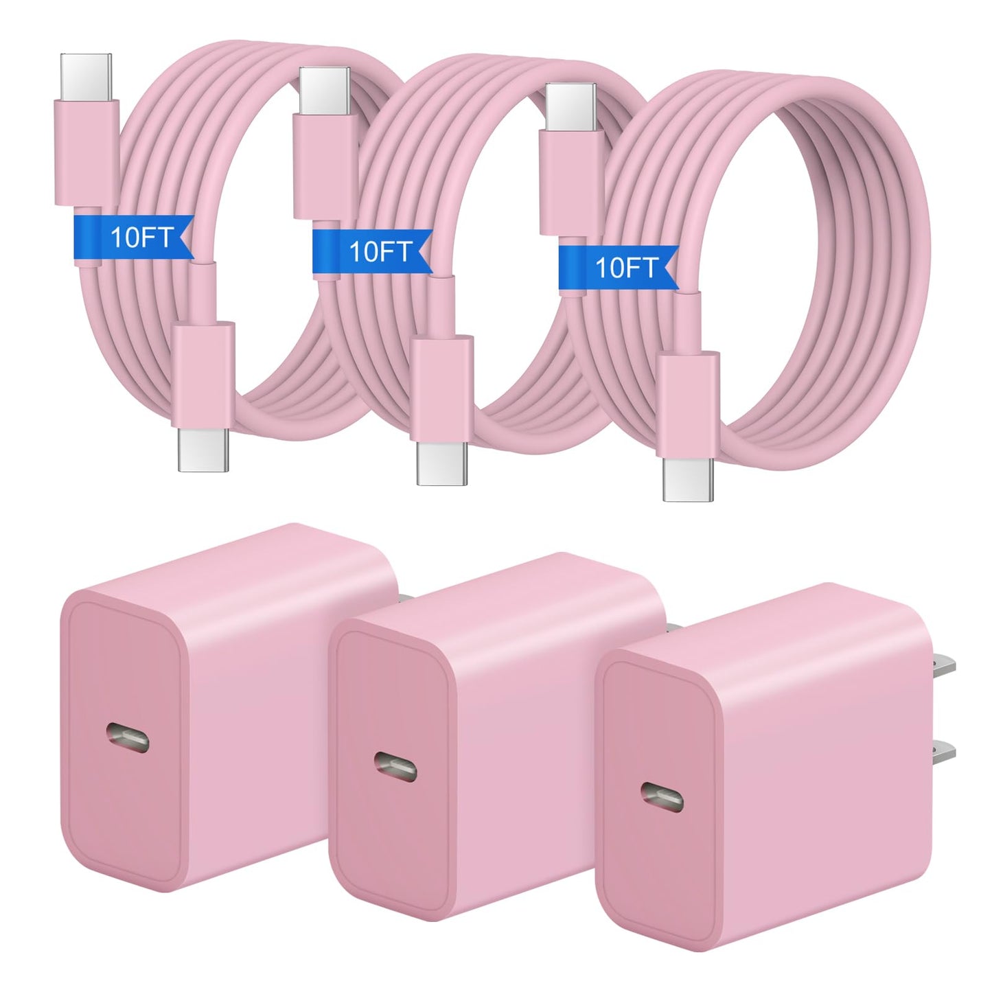 iPhone 17 16 15 Charger Fast Charging 3+3Pack 20W USB C Wall Charger with 6FT Fast Charging Cable Compatible with iPhone 17/17 Air/17 Pro/17 Pro Max/iPhone 16/15 Series, iPad Pro/AirPods