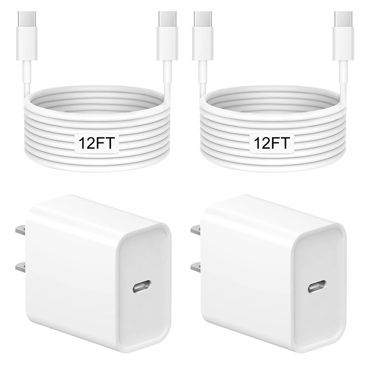 iPhone 17 16 15 Charger Fast Charging 10FT - 20W USB C Charger Block | with 10FT Extra Long Type C to C Cable Compatible with iPhone 17/17 Pro/17 Pro Max/Air/16/16e/15, iPad Pro, iPad Air (White)
