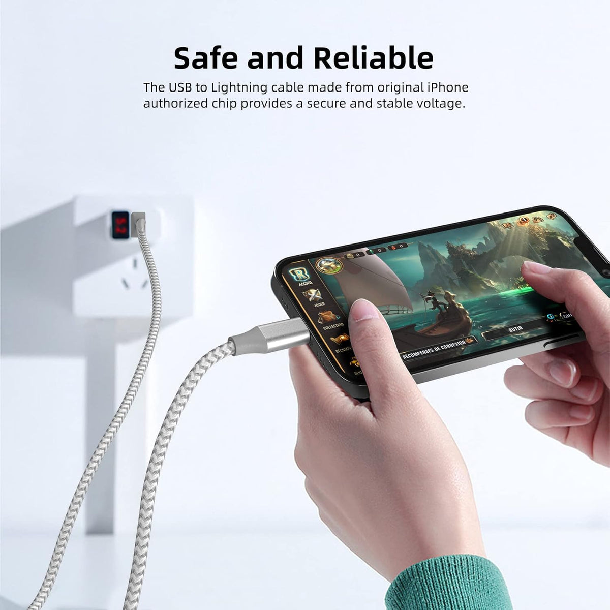 iPhone Charger,3 Pack 10ft MFi Certified Lightning Cable Fast Charging Cord | Nylon Braided Phone Fast Charging High Speed Data Transfer Sync Cord for with iPhone 14 13 12 11 Pro Max iPad Air iPad Mini