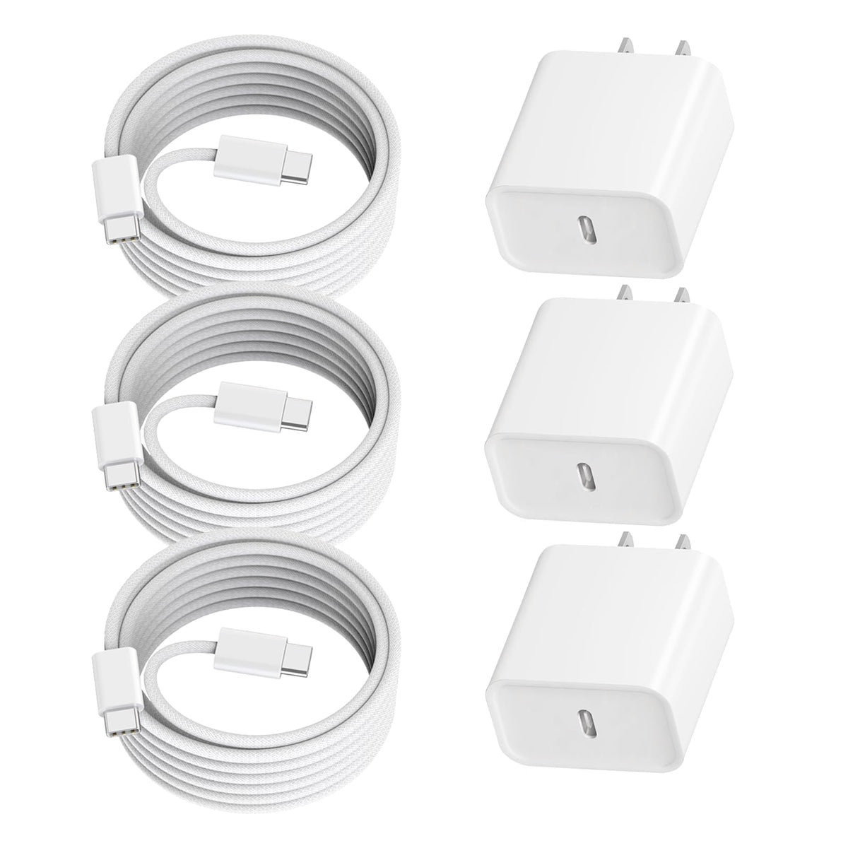 3 Pack Fast Charger iPhone,【Apple MFi Certified】6FT iPhone Charger Fast Charging USB C Block Wall Adapter 6 Foot Type C to Lightning Cable for iPhone 14 Pro Max/14 Plus/13 Pro/12/12Pro/11/XS/X,AirPods