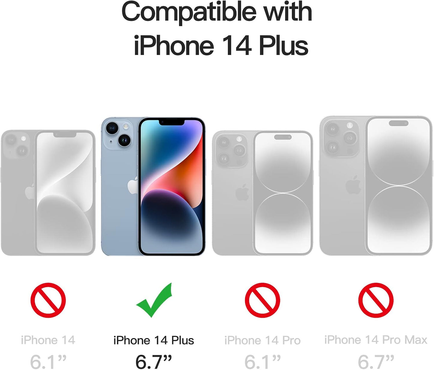 JETech Privacy Screen Protector for iPhone 14 Plus, 2-Pack | Anti-Spy Privacy Protection, Tempered Glass, Face ID Compatible