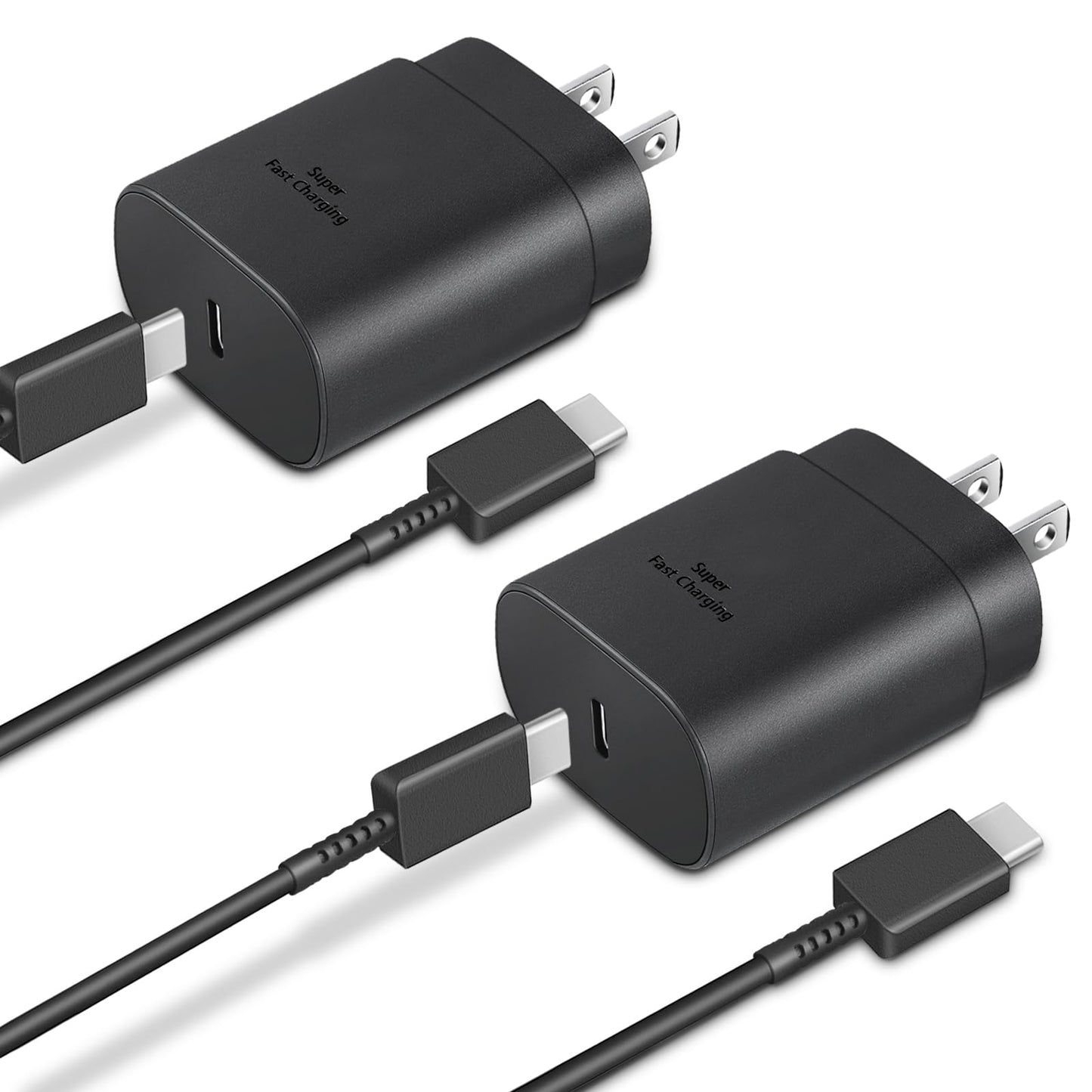 GUUSMART Type C Charger 2-Pack 25W Long 6ft USB C Charger Cable | Type C Charger Fast Charging Block Compatible with Galaxy S26 S25 S24 S23 S22 S21/iPhone 17/16/15 Pro Max/15 Plus-Black