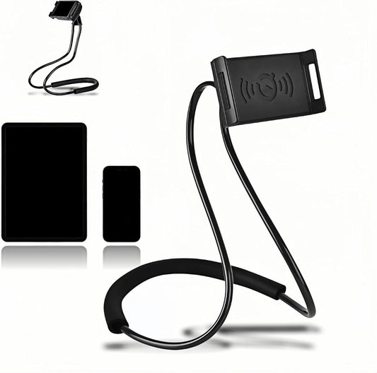 Lazy Phone Holder, 27.6" Flexible Arm Phone Mount, Black | Universal Hands-Free Neck & Desk Stand, 360° Rotatable DIY Smartphone Bracket, For Bed, Couch, Car, Office